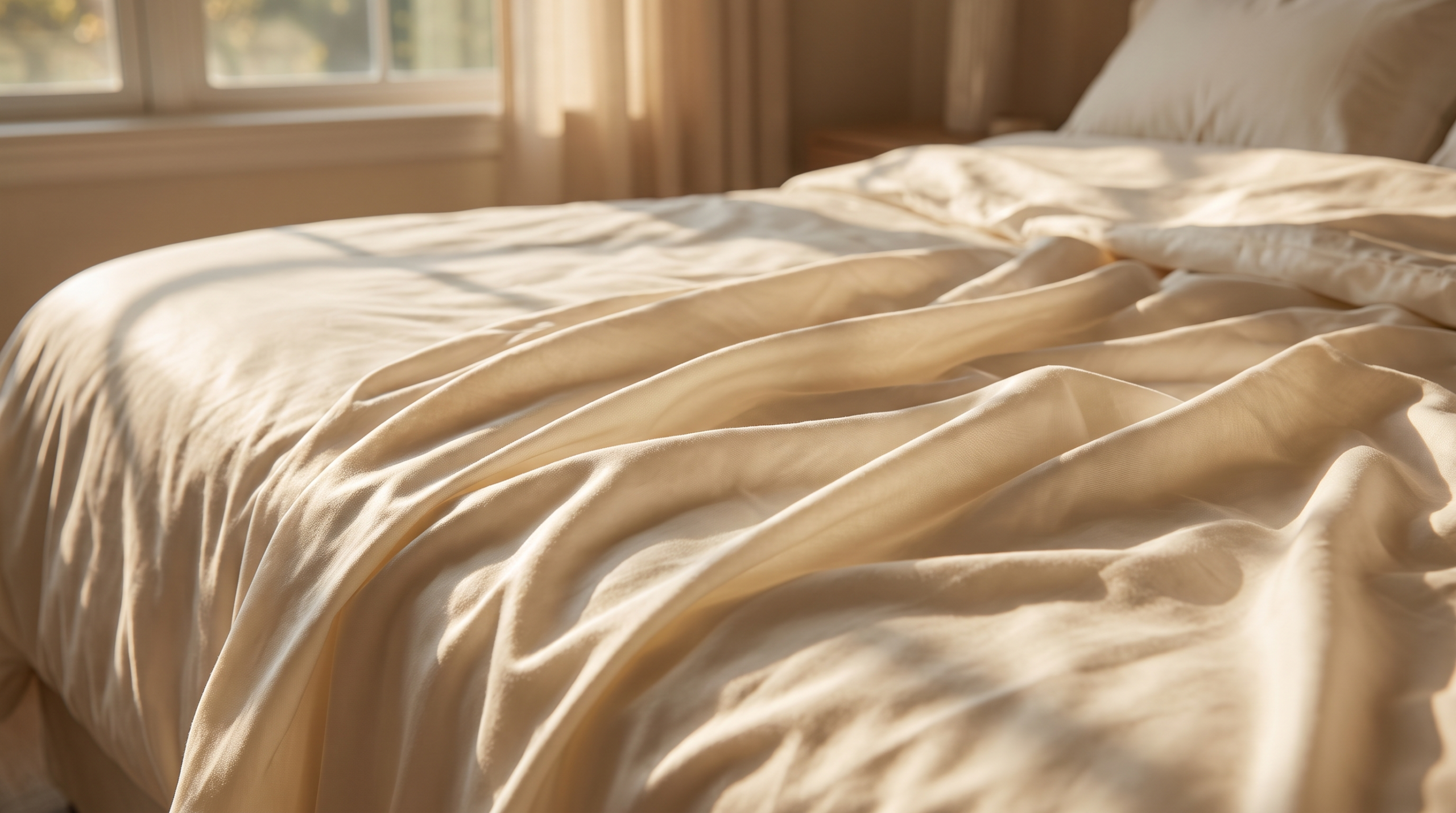 Silky sateen cotton sheets with a subtle luminous sheen